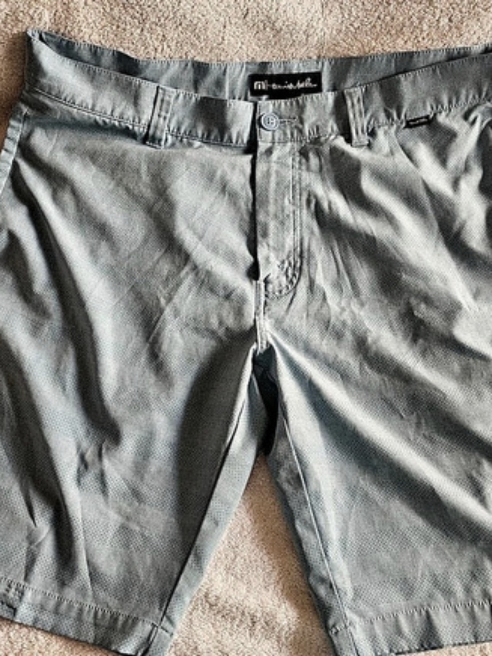 TravisMathew Sand Harbor Golf Shorts Light Blue Heather Stretch Mens Size 35.